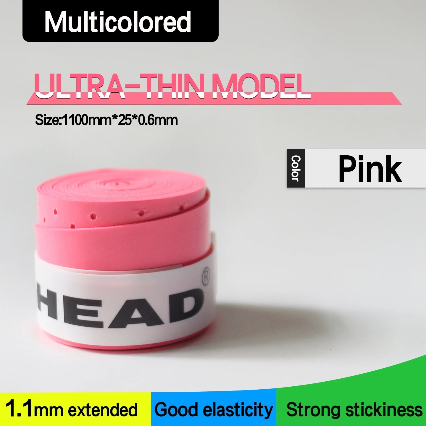 HEAD Anti-Slip Sweatband Grip Tape (15-Pack) for padel